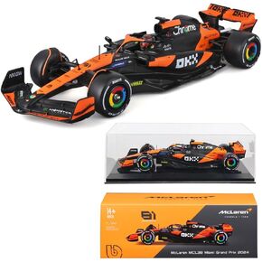 1/24 F1 MCL38 Miami Grand Prix 2024 4# Lando Norris 81# Oscar Piastri Alloy Car Die Cast Model Collection Gift (1/24 MCL38 Miami #81)