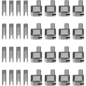 uxcell 16Sets Zipper Repair Kits, #8 Retainers Box & Insertion Pins, Metal Latch Sliders for Bags Coats Open-end Zippers Replacing, Metallic Black