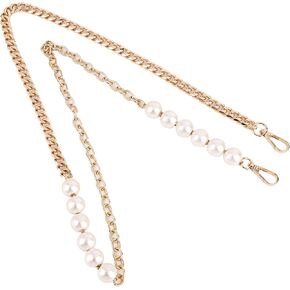 Framendino, Imitation Pearl Purse Chain Cross Body Bag Strap 47" Handbag Replacement Straps for DIY Shoulder Accessories