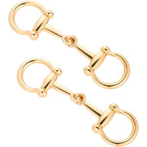 2 Pcs Simple and Elegant Silk Scarf Rings, Horsebit Silk Scarf Buckle, Metal Scarves Slide for Women (Gold)