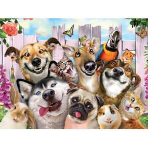 Prime 3D | Selfies Howard Robinson | Pet | 500 Piece 3D Jigsaw Puzzle for Adults and Kids | Finished Size 24" x 18" | Challenging & Fun for Adults, Kids & Families | Immersive 3D Lenticular Effect