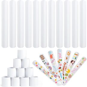 36pcs slap bracelets bulk - أبيض DIY فارغ الفراغ الفارق للأطفال مفضلات حفلة عيد ميلاد ، الحرف المدارس ، هالوين عيد الميلاد غودي الحشو ، معصم فارغة الإبداعية للأحداث