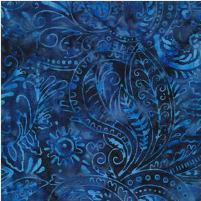 Paintbrush Studios Batik Paisley Navy Cotton Fabric by The Yard
