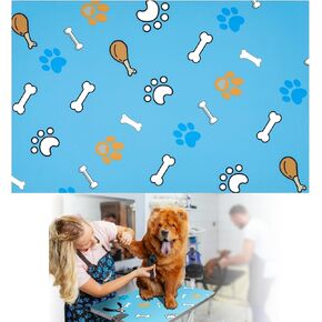 Dog Grooming Table Mat Pad Non-Slip,Pet Grooming Table Mat for Grooming Dogs at Home,24x16 Inch Pet Salon Bath Mat ​for Pets Grooming Table (Yellow)