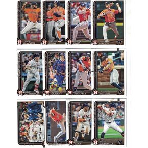 Houston Astros/Complete 2025 Topps Houston Astros Baseball Card Team Set (Series 1 and 2) with (21) Cards. *Plus Bonus* This listing includes a bonus Houston Astros Team Set from the 1990's!