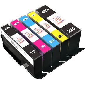 PGI-280XXL CLI-281XXL Ink Cartridges, Printer Work with PIXMA TS6120 TS6220 TS6320 TS8120 TS8220 TS8320 TR7520 TR8520 TR8620 TS9120 TS9520 TS9521C TS702 Printer