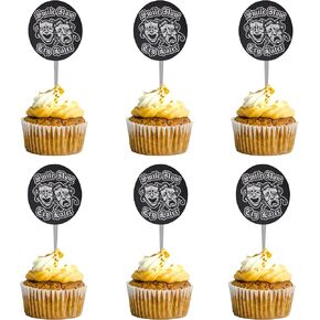 Smile Now Cry Later Cupcake Toppers 12 Cholo Theme Party Cupcake Toppers, Gangster, Lowrider, Chola, Homies, Black and White