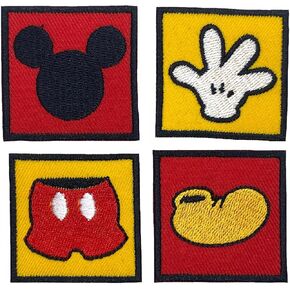 4PCS Mickey Patches Iron on Patches for Backpacks, 1.6 x 1.6 x 0.1 in