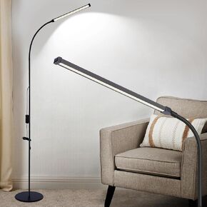 LED Floor Lamp for Eyelash Extensions Salon & Home Dimmable Brightness Adjustable Gooseneck Eye-Caring Light with Stable Base Bedroom Living Room Office Modern Standing Lamp