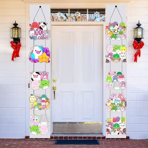 2pcs Cute Animal Porch Sign Door Hanging Banner, Cute Animal Birthday Party Supplies for Kids Party Wall Decorations