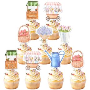 24 PCS She's Off the Market Cupcake Topper Farmers Market Bridal Shower Cake Decor Off the Market Decorations Farm for Bridal Showers Party Supplies