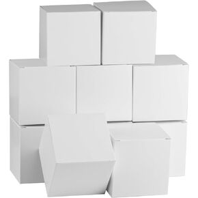 QBXMY7 10Pcs Small Gift Boxes with Lids,Mini White Gift Box,Cardboard Paper Present Box Favour Box,Small Party Favor Boxes for Birthday Wedding Christmas Bridesmaid Gift Box with Lid,3.9x3.9x3.9in