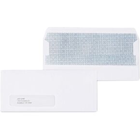 Staples Self Seal Security Linted #10 Window Envelope ، 4 1/8 بوصة × 9 1/2 بوصة ، White Wove ، 1000/Carton (ST511290-CCVS)