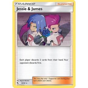 Jessie & James 58/68 - Hidden Fates - Holo Rare - Pokemon Card