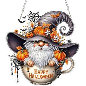 SENQAO Halloween Diamond Art Kits للمبتدئين للبالغين ، DIY أكريليك 5D الخاص بكريستال ماس جيم فنية معلقة زخرفة لديكور الجدار المنزلي والهدية （سلة القرع الخريف）