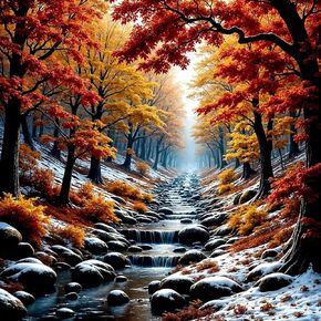 LKHMVCA Autumn Forest Tree Diamond Painting Kits for Adults, 5D Diamond Art Kits for Adults Beginners, DIY Full Round Drill Diamond Dot Painting Gem Art Kits for Adult, Home Wall Decor 13.8x13.8 Inch