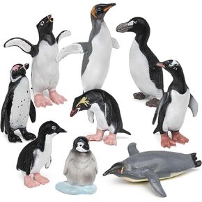 GAICOM 9PCS Polar Penguin Figure Playsets Penguin Model Toy Desktop Decoration Collection Party Favors Toys for Boys Girls Kids