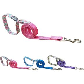 Dog Leash, 5 FT Long Dog Lead, Dog Training Leash, Thickened Reflective Nylon Handle with D Ring for Small Medium Large Dogs Walking, Training, and Running (Purple, 5 Feet x 4/5 Inch)
