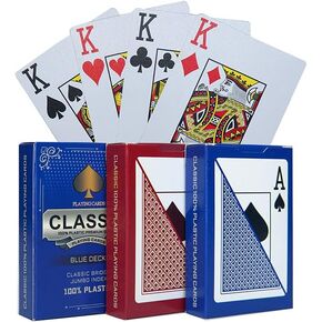 10 Decks Classic 100% Plastic Playing Cards Bridge Size Jumbo Index