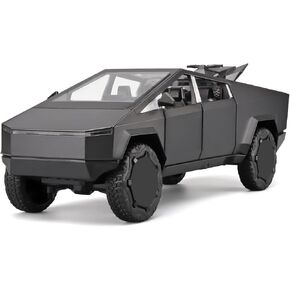 1/24 Diecast Trucks for Boys - Big Model Truck Kits, Collectible Die Cast Toy with Light and Sound, Pull Back Metal Trucks for Boys Age 4-7 (Grey)