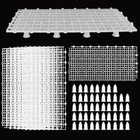 Aquarium Fish Tank Divider Filter Bottom with Bracket, Plastic Egg Crate Grid (11.6X5.7inch) for Fish Tank Separation, Bottom Filtration & DIY Aquascaping (8pcs, Black, 48 Brackets)