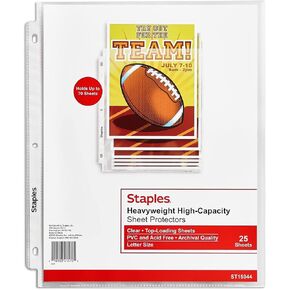 Staples High-Capacity Sheet Protectors, 8.5-inch x 11-inch, Diamond Clear, 75/Carton (ST15944-CCVS)