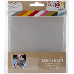 Simple Stories 6"X8" Sn@p Photo Flips Binders 12/Pkg-4"X4", Clear
