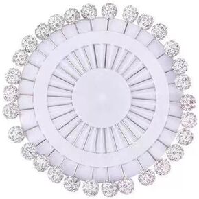 30Pcs Hijab Pins with Safety Caps Muslim Hijab Scarf Pin Rhinestone Ball Brooch Pins for Women