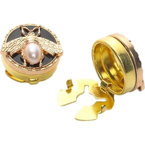 Button Cover Metal Bee Pattern Cufflinks for Shirt Sleeve Buttons Copper Button Cover, No Sewing Buttons for Dress Gowns, Clips for Birthday, Christmas, Wedding Gifts(Golden)