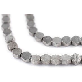 TheBeadChest Brass Hexagonal Beads 6mm, Full Strand of Quality Metal Spacers for DIY Jewelry Design
