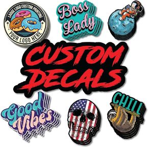 Custom Vinyl Decals – Full Color Personalized Sticker Decals Printing | Custom Stickers Labels for Cups, Cars, Laptops, Windows, Stores, RVs, Businesses, Coolers, Walls, Doors, Trucks, Windshield