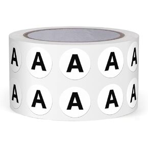 Letter L Round Labels 0.5 Inch Vinyl Circle Capital Alphabet Stickers Self-Adhesive Removable Waterproof Dots Tags for Home Office Inventory 1000 PCS