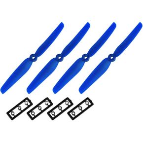 uxcell RC Propellers 6030 6x3 Inch CW CCW 2-Vane for Quadcopter Hexacopter Multirotor, Blue 2 Pairs with Adapter Rings
