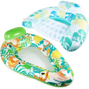 2 Packs Inflatable Pool Floats for Adult,Floating Lounge Chairs,Floating Chair for Party Summer Water Beach Lake Fun Inflatable Pool Lounge Floats - Premium Comfort for Relaxation in Water