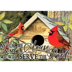 DIY 5D Diamond Art Kits Painting for Adults As for Me and My House We Will Serve The Lord Retro for Home Wall Decor 11.7x15.8inches/30x40cm