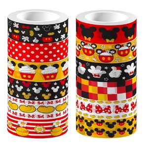 12 Pcs Cartoon Mouse Washi Tape Cartoon Mouse Masking Tape Decorations Red Black Yellow Decorative Paper Sticker for Vintage Journals, Planners, DIY Craft Gift Wrapping