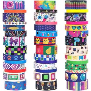 42 Rolls Washi Tape Set - Gold Foil Decorative Tape for Crafts Supplies, Craft Tape and Planner Stickers for Scrapbooking Supplies, Bullet Journal, Party Decor, DIY Arts & Crafts
