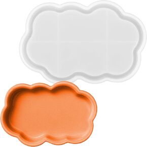 3D Cloud Silicone Mold Resin Tray Molds for Jewelry Trinkets Candles DIY Craft Storage Container Vanity Plate Dish Home Decor Cloud Shape Resin Mold for Epoxy Soap Candle Making