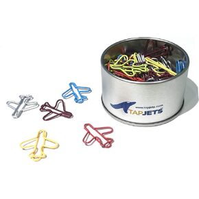 Airplane Paper Clips - 50 Pieces per Box in a tin can - Various Color - Great Gift for Pilots, Flight Attendants, Travel Agents-L8