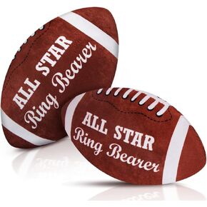 Deekin 2 Pcs 12 Inch All Star Ring Bearer Football Plush Baby Football Stuffed Fluffy Toddler Thank You Wedding Gift for Wedding Boys Girls Newborn Infant Kids