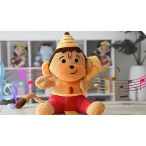 MODI TOYS Baby Hanuman (Medium - 11 inch) Mantra Singing Stuffed Plush Toy | Ideal for Newborns, Infants, Toddlers, Grandparents | Best for Diwali, Baby Shower, Birthday | Teddy Bear Panda Elephant