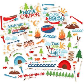 Paper Die Cuts - Happy Camper - Over 60 Cardstock Scrapbook Die Cuts - by Miss Kate Cuttables