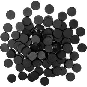 100PCS Miniature Bases+120PCS Adhesive, 32mm/1.26inch Textured Plastic Black Round Model Base for Gaming Miniatures or Wargames Table Top Games