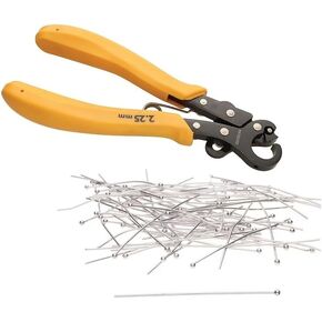 1-Step Looper Pliers, 2.25mm Loops, 18-24 Gauge Wire and 72 Head Pins Silver 2 inches long with 2mm, 21 gauge