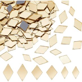 PH Pandahall 300pcs 3 أحجام خياطة المعين على المرايا ، مرآة الأكريليك DIY راينستون راينستون مرآة قطعة فضفاض