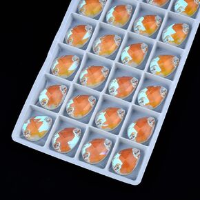Blinginbox 56pcs Glass Sew On Rhinestones for Crafting,Neon Glass Drop Shape Crystal Sewing Beads Decorations Gems Diamond Stone for Jewelry,Clothes,Shoes,Costume（11 * 18mm,Mixed Neon）