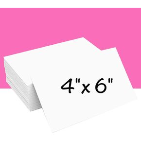 50 Sheets White Cardstock, 130lb/350gsm Thick Crafts Paper, Construction Paper for Invitations, Scrapbooking, Crafting, DIY Projects, Decoration and Drawing, 4 x 6 inches