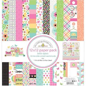 Doodlebug Double-Sided Paper Pack 12"X12" 12/Pkg-Hello Again