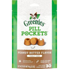Greenies 4 Pack Of Peanut Butter Flavor Pill Pockets for Dogs, Approximately 30 Pockets Per Pack