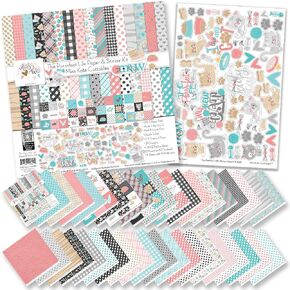 Miss Kate Cuttables Paper & Sticker Kit - The Purrrfect Life - for Cats & Kittens - 20 Double-Sided 12x12 Papers with 39 Designs & 1 8X12 Sticker Sheet - Scrapbooking Card Making Crafting